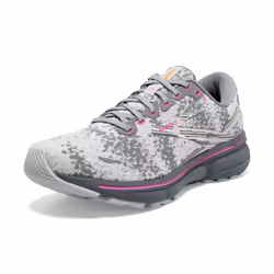 Brooks Men's Ghost 15 Neutral Running Shoe - White/Oyster/Oriole - 8 Medium