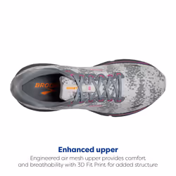 Brooks Men's Ghost 15 Neutral Running Shoe - White/Oyster/Oriole - 8 Medium