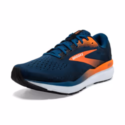 Brooks Mens Ghost 16 Neutral Running Shoe - Blue Opal/Black/Nasturtium - 12.5 Medium