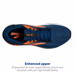 Brooks Mens Ghost 16 Neutral Running Shoe - Blue Opal/Black/Nasturtium - 12.5 Medium