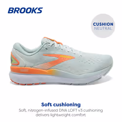 Brooks Womens Ghost 16 Neutral Running Shoe - Skylight/Coconut/Sunset - 12 Medium