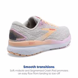 Brooks Womens Ghost 16 Neutral Running Shoe - White/Grey/Orchid - 11 Medium