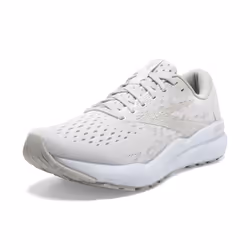 Brooks Womens Ghost 16 Neutral Running Shoe - White/White/Grey - 10.5 Medium