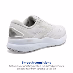 Brooks Womens Ghost 16 Neutral Running Shoe - White/White/Grey - 10.5 Medium