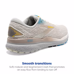 Brooks Mens Ghost 16 Neutral Running Shoe - Coconut/Blue/Yellow - 11.5 Medium