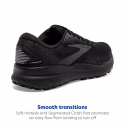 Brooks Mens Ghost 16 Neutral Running Shoe - Black/Black/Ebony - 7 Medium
