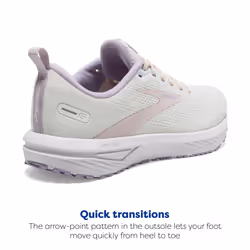 Brooks Womens Revel 6 Neutral Running Shoe - Marshmallow/Pink/Purple - 7.5 Medium