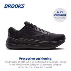 Brooks Womens Ghost Max 2 Neutral Running & Walking Shoe - Black/Black/Ebony - 8.5 Medium