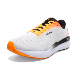 Brooks Mens Ghost 16 Neutral Running Shoe - White/Illusion/Coral - 11.5 Medium