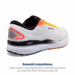 Brooks Mens Ghost 16 Neutral Running Shoe - White/Illusion/Coral - 11.5 Medium