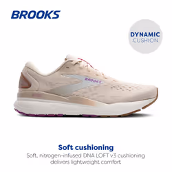 Brooks Womens Ghost 16 Neutral Running Shoe - Almond Peach/Coconut/Purple - 10.5 Medium