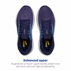 Brooks Mens Ghost 16 Neutral Running Shoe - Blue/Bonnie Blue/Yellow - 10 Medium