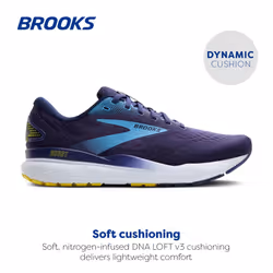 Brooks Mens Ghost 16 Neutral Running Shoe - Blue/Bonnie Blue/Yellow - 11.5 Medium
