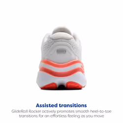 Brooks Womens Ghost Max 2 Neutral Running & Walking Shoe - White/Hot Coral - 7 Medium