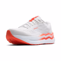Brooks Womens Ghost Max 2 Neutral Running & Walking Shoe - White/Hot Coral - 10 Medium