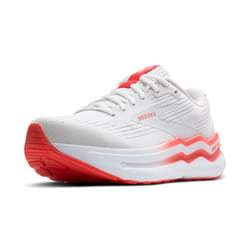 Brooks Womens Ghost Max 2 Neutral Running & Walking Shoe - White/Hot Coral - 11.5 Medium