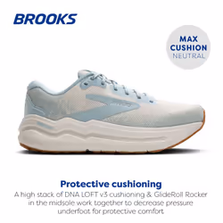 Brooks Womens Ghost Max 2 Neutral Running & Walking Shoe - Coconut Milk/Winter Sky - 6 Medium