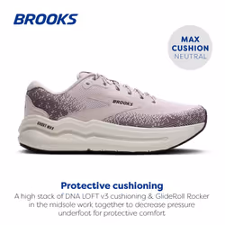 Brooks Womens Ghost Max 2 Neutral Running & Walking Shoe - Orchid Ice/Plum/Coconut - 11.5 Medium