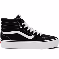 Vans Womens Filmore HI High Top Canvas Trainers Sneakers Shoes - Black/White - 4.5 UK, Black/White