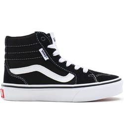 Vans Kids Boys Filmore Hi High Top Lace Up Trainers Sneakers - Black/White - 4 UK, Black/White
