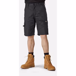 Dickies Everyday Polyester Men's Black Knee-Length Shorts - Black, 36