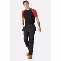 Dickies Redhawk Pro Polyester Men's Black Outdoor Trousers - Black, 38"