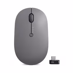Lenovo Go Wireless Multi Device, Ambidextrous, Optical, RF Wireless + Bluetooth + USB Type-A, 2400 DPI, Grey