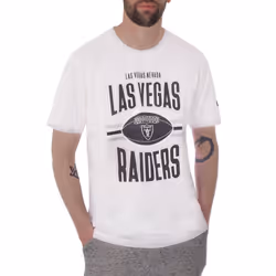 New Era Mens Las Vegas Raiders Team Logo Crew Neck T-Shirt Top Tee - White - M, White