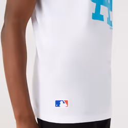 New Era Mens LA Dodgers MLB Team Logo Crew Neck T-Shirt Top Tee - White - S, White