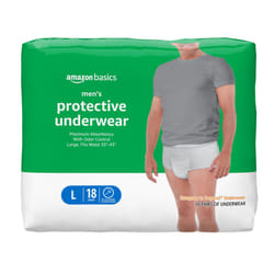 Amazon Basics Men's Protective Underwear  Maximum Absorbency  Large  18 Count  1 Pack of 18