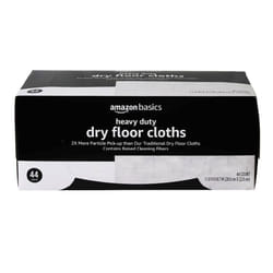 Amazon Basics Heavy Duty Dry Floor Cloths to Clean Dust  Dirt  Pet Hair  44 Count (Fits Swiffer Sweeper Mop heads)