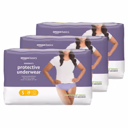 Amazon Basics Incontinence Underwear for Women Protective Disposable Postpartum Maximum Absorbency Small Lavender 72 C ...