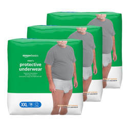 Amazon Basics Men's Protective Underwear  Maximum Absorbency  Extra Extra Large  42 Count  (3 Packs of 14)
