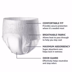 Amazon Basics Men's Protective Underwear  Maximum Absorbency  Small/Medium  60 Count  3 Packs of 20