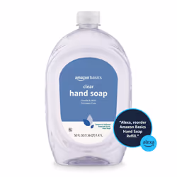 Amazon Basics Gentle & Mild Clear Liquid Hand Soap Refill  Triclosan-free  50 Fluid Ounces  1-Pack (Previously Solimo)