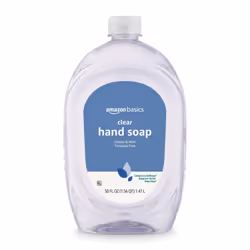 Amazon Basics Gentle & Mild Clear Liquid Hand Soap Refill  Triclosan-Free  50 Fl Oz (Pack of 2) (Previously Solimo)
