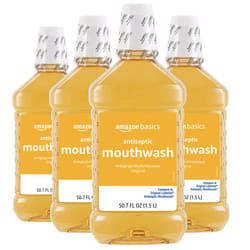 Amazon Basics Antiseptic Mouthwash  Original Flavor  1.5 Liter  50.7 ounce (Pack of 4) (Previously Solimo)