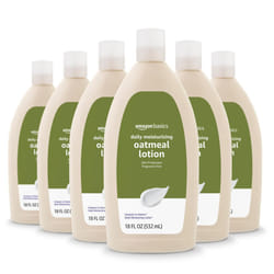 Amazon Basics Daily Oatmeal Body Lotion and Skin Protectant Moisturizer  Fragrance Free  18 Fl Oz (Pack of 6) (Previously Solimo)