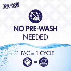 Amazon Brand - Presto! Triple Action Dishwasher Pacs  Lemon Scent  70 Count