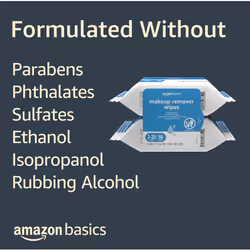 Amazon Basics Make Up Remover Wipes  Fragrance Free  25 Count  Pack of 2 (Previously Solimo)