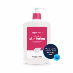 Amazon Basics Extra-Dry Skin Lotion with Vitamins B5 & E  Clean Scent  16 Fl Oz (Pack of 4) (Previously Solimo)