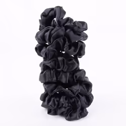 Amazon Basics Satin Scrunchies Black Hair Ties  Pack of 8