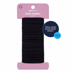 Amazon Basics Black4 MM Elastics 32 Count