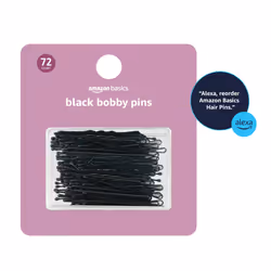 Amazon Basics Bobby Pins in Case Black 72 Count