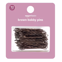 Amazon Basics Bobby Pins in Case Brown 72 Count