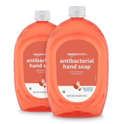 Amazon Basics Antibacterial Liquid Hand Soap Refill Light Moisturizing TriclosanFree Citrus 50 Fl Oz Pack of 2 Previously Solimo