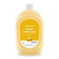 Amazon Basics Liquid Hand Soap Refill Milk and Honey Scent Triclosanfree 50 Fluid Ounces Pack of 1