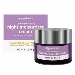 Amazon Basics Triple Replenishing Moisturizer Night Cream 1.7 Ounces 1-Pack
