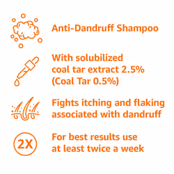 Amazon Basics Therapeutic Plus Coal Tar Anti-Dandruff Shampoo 0.5% Coal Tar  16 Fl Oz  Pack of 1