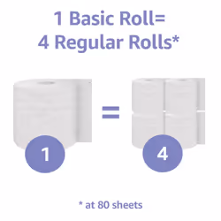 Amazon Basics 2-Ply Toilet Paper  6 Rolls (1 Packs of 6)  Equivalent to 25 regular rolls
